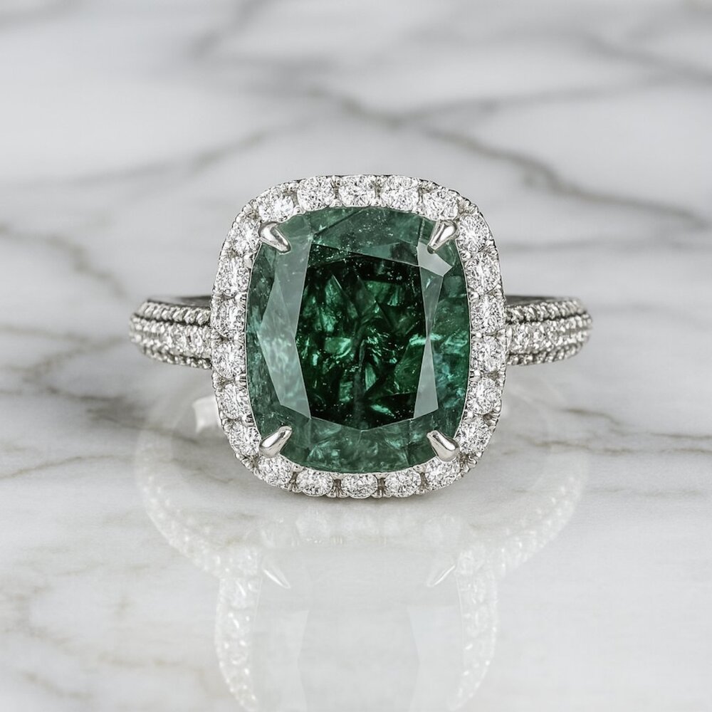 Gemstone Ring with Pavé Bling - Picture 1 of 2